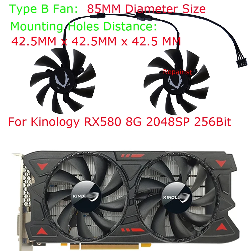 Rx 580 8Gb 2048Sp Gpu - 2 buah/set, XY-D09015B, pendingin GPU grafik,