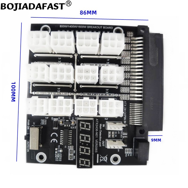 12 Port PCI-E 6Pin Konektor Se - 2400W Server Psu Breakout Board ulasan dan harga