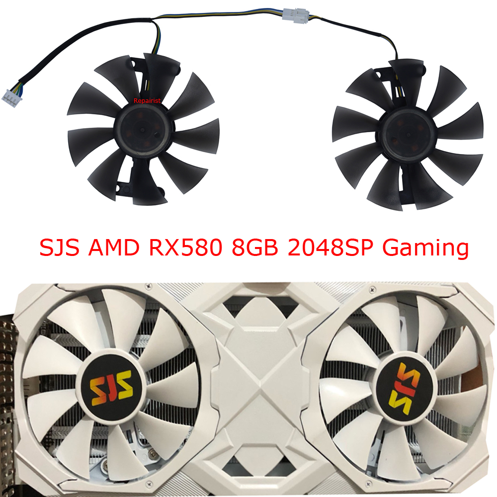 2 buah/set, kipas kartu Video, - Rx 580 8Gb 2048Sp Gpu ulasan dan harga