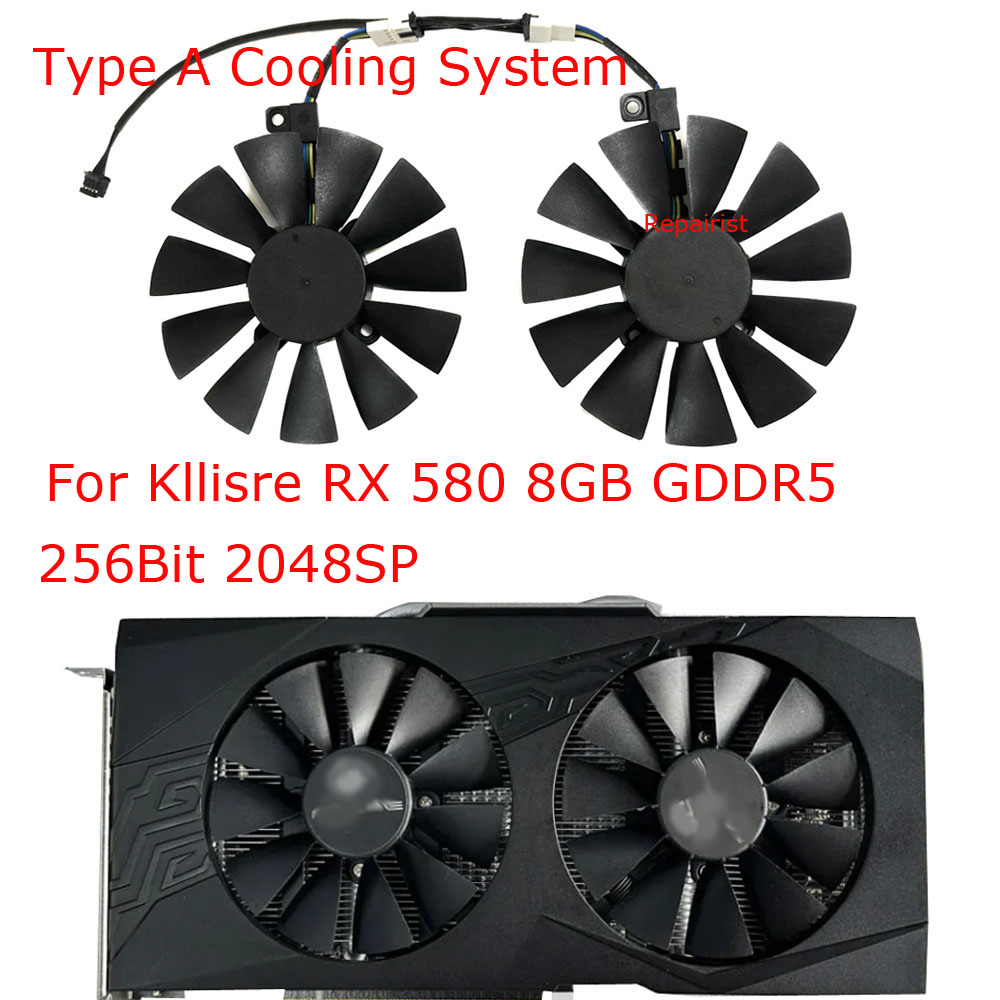 2 buah/set, kipas kartu Video, - Rx 580 8Gb 2048Sp Gpu ulasan dan harga