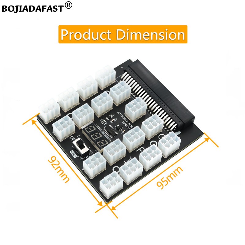 17 Port PCIe 6Pin Konektor Ada - 2400W Server Psu Breakout Board ulasan dan harga