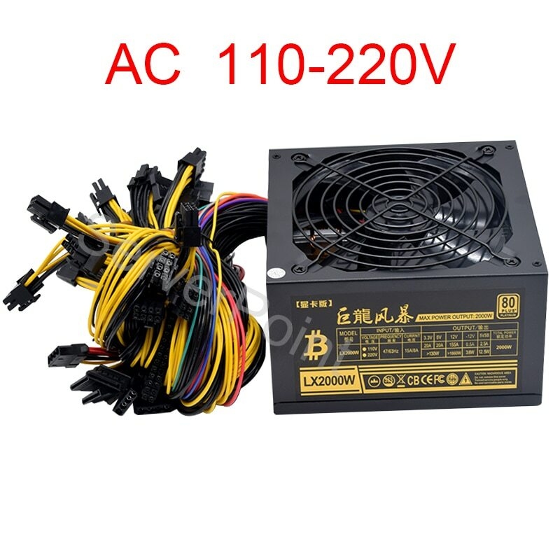 Untuk AC110-220v ATX Pc 2000W  - 2000W Atx Mining Power Supply ulasan dan harga