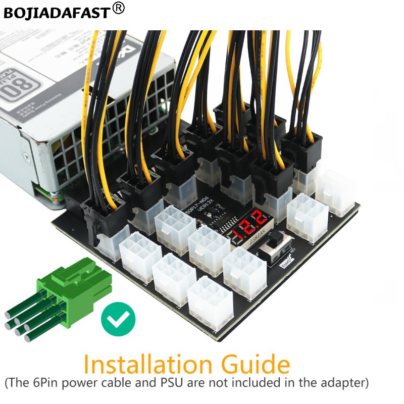 17 Port PCI-E 6Pin Konektor Se - 2400W Server Psu Breakout Board ulasan dan harga
